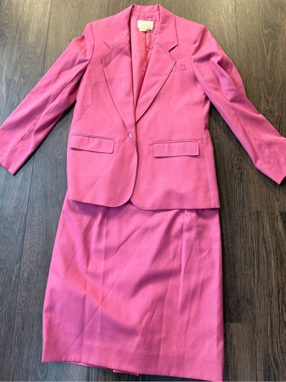 Pendleton Hot Pink Two-Piece Blazer & Pencil Skirt Suit Size 6 Poly Blend